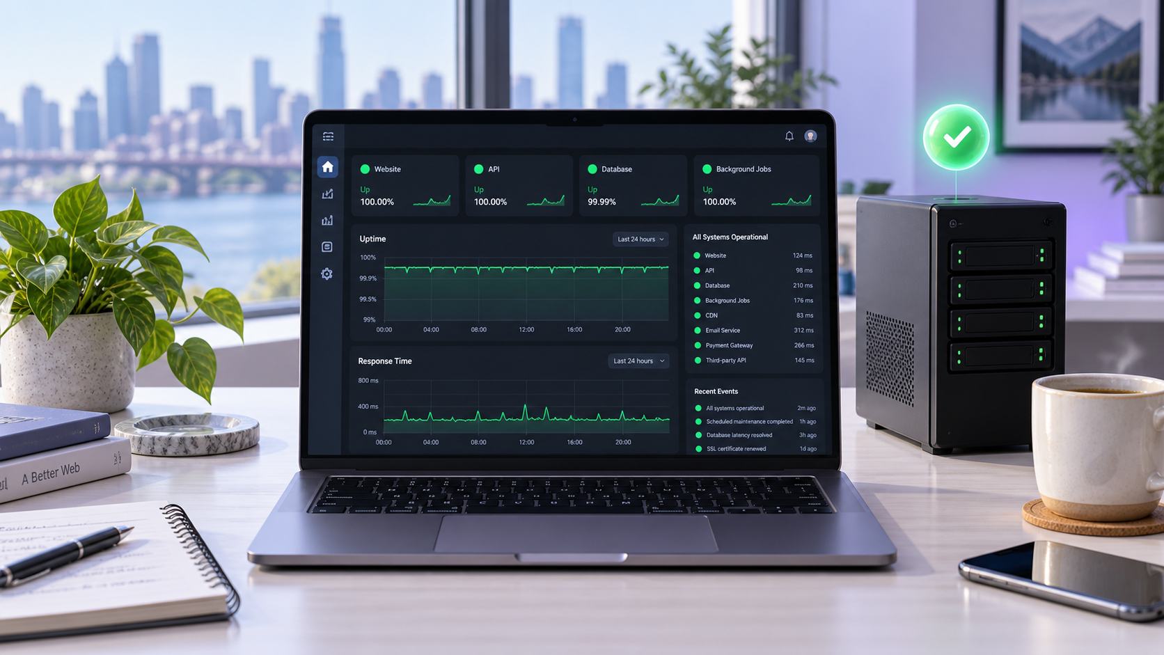Uptime monitoring dashboard illustration