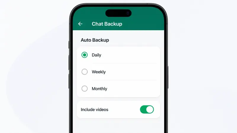 WhatsApp chat backup auto backup frequency settings