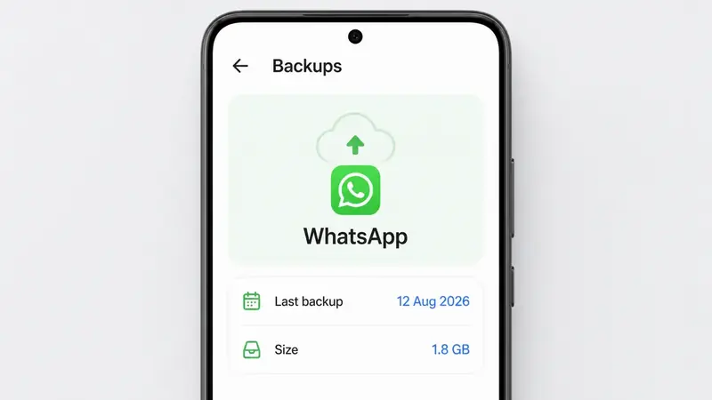 WhatsApp backup date and size shown in cloud backup settings