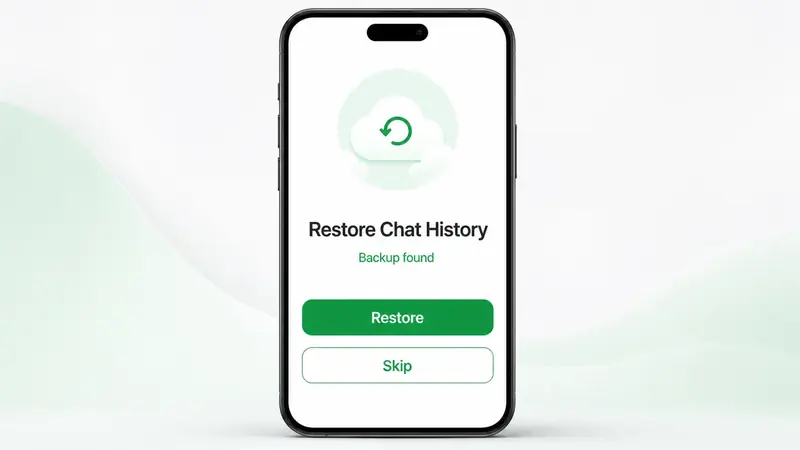 WhatsApp restore chat history prompt during setup