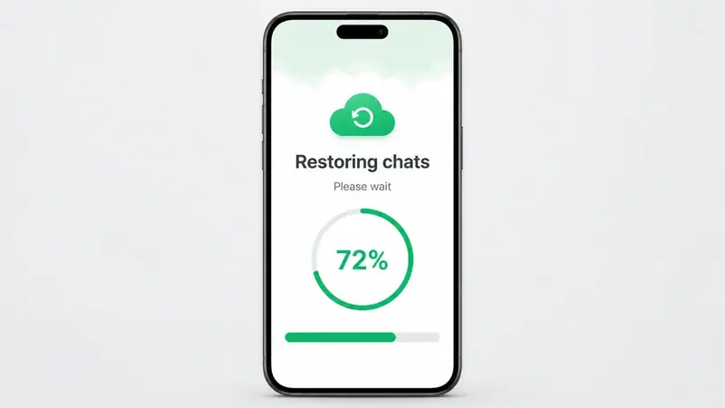 WhatsApp chat backup restore progress screen