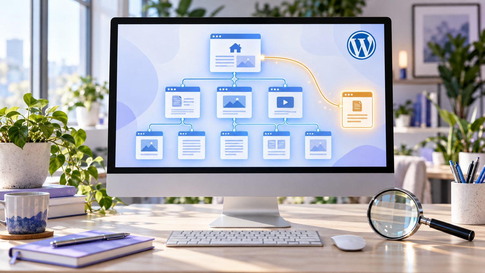 Website map showing an isolated page being connected to other pages