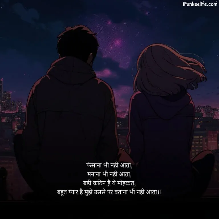 Love Shayari image with the shayari: फंसाना भी नही आता, मनाना भी नही आता, बड़ी कठिन है ये मोहब्बत, बहुत प्यार है मुझे उससे पर बताना भी नही आता.