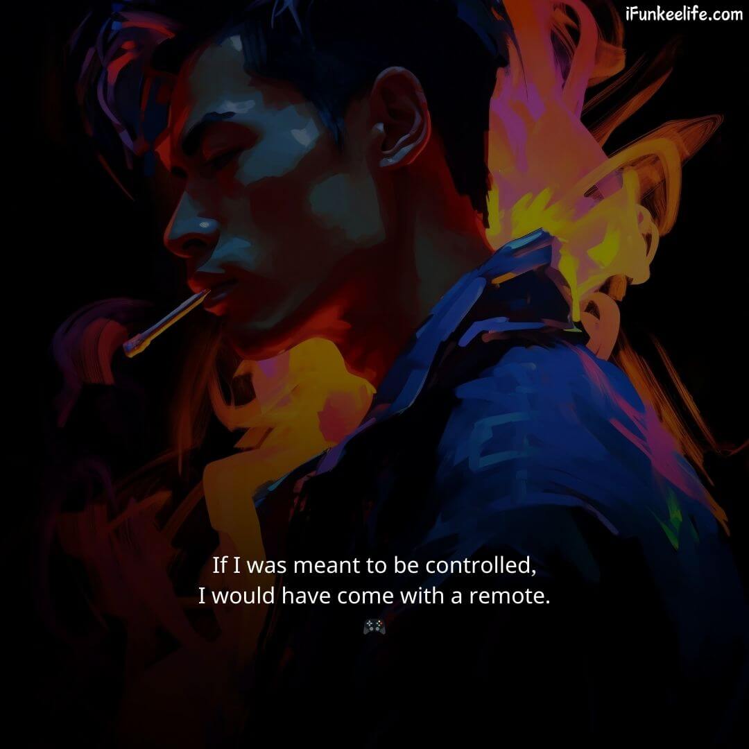 High Attitude Status image for boys in English featuring a vibrant digital art portrait